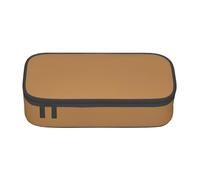 NBMghn Pencil Case with Solid Color Brown Full-Print Design – Multi-Purpose Pen Organizer, Stationery Bag, Makeup Cosmetic Pouch