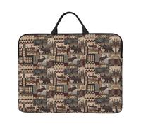 NBMghn Rustic Lodge Bear Print14in Laptop Case Sleeve Bag - Messenger Briefcase with Handle - Portable Travel & Business Laptop Sleeve