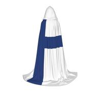 NBMghn S Halloween Hooded Cape – Unisex Adult Finnish flag Print Costume Cape – Perfect for Cosplay, Party, Carnival