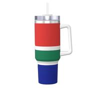 NBMghn South Africa Flag Print 40OZ Ice Bully with Handle Straw - Vacuum Insulated Stainless Steel Tumbler for Gym, Cafe, Office, Car
