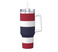 NBMghn Thailand Flag Print 40OZ Ice Bully with Handle Straw - Vacuum Insulated Stainless Steel Tumbler for Gym, Cafe, Office, Car