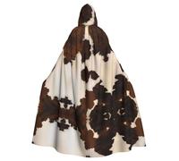 NBMghn Unisex Adult Halloween Hooded Cloak - Abstract Cow Skin Full Print Costume Cape for Cosplay, Party, and Themed Events