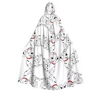 NBMghn Unisex Adult Halloween Hooded Cloak - Cute Dalmatian Full Print Costume Cape for Cosplay, Party, and Themed Events