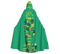 NBMghn Unisex Adult Halloween Hooded Cloak - Psych pineapple quote Full Print Costume Cape for Cosplay, Party, and Themed Events