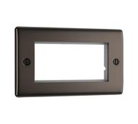 BG NBNEMR4 Nexus Metal Quad Euro Module Faceplate - Black Nickel