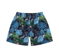 NBNX Beach Shorts for Men, Quick-Drying Breathable Boardshorts Tropical Leaves Surf Shorts with Pockets Summer Holiday Sport Swim Trunk (XS) Black