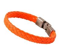 NBNX Leather Woven Bracelet For Men, Twist Leather Bracelet Handmade Braided Bracelet Adjustable Wristband Vintage Lucky Jewelry Gift For Men Women (orange)