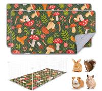 NBOFOL 2Pcs Washable Guinea Pig Cage Liner 61 * 45Cm/24 * 18Inch,Washable Guinea Pig Bedding,Reusable Absorbant Guinea Pig Pee Pads,Non-Slip Rabbit Pee Pad for Small Pet Puppy Rat Chinchilla（Green）