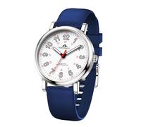 NBONAL Nurse Watch for Medical Doctor Professionals Student Easy Read Dial with Luminous 24 Hours Red Second Soft Silicone Band 30M Waterproof, Dark Blue Band, 38.0mm, Casual Watch