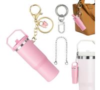 NBOOCUP Mini Cup Keychain for Stanley IceFlow, Tumbler Cup Lip Balm Holder, Mini Cup Keychain Chapstick Holder, Pink, S