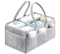 NBOUOU Baby Essentials for Newborn Nappy Caddy Organiser, Baby Nappy Organiser with Long Handles Detachable Compartments, Essentials Nappys Bin, Portable Babys Baskets for Hampers
