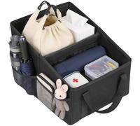 NBOUOU Car Seat Boot Organiser Storage for Front or Back Seat, Portable Waterproof Car Organiser Essentials Collapsible, Holds Snacks, Cups, Books, Tissue - Keeps Cars Tidy and Clean