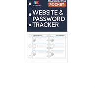 NBplanner Pocket size Website & Password tracker organiser refill insert (Websites)