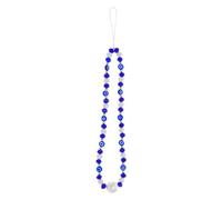Nbrads Evil Eye Phone Lanyard, Midnight Blue Acrylic Beaded Phone Charm Wrist Strap for Men & Women