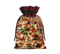 NBRIEU 3D Pepperoni Pizza Print Reusable Gift Bag for Christmas Party Wedding