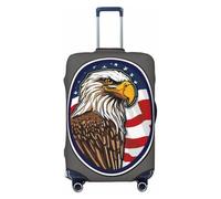 NBRIEU American Bald Eagle Printed Elastic Suitcase Cover Modern Washable Fits 18-32 Inch Luggage, Black/White, Large