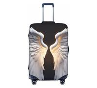 NBRIEU Angel Wings Printed Elastic Suitcase Cover Fashion Washable Fits 18-32 Inch Luggage, Black/White, Medium