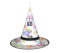 NBRIEU Animal Alphabet Print Foldable Witch Hat Halloween Vampire Costume Accessory