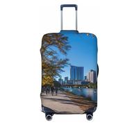 NBRIEU Austin Texas Print Fashion Washable Elastic Suitcase Cover Fits 18-32 Inch Luggage, Black, X-Large