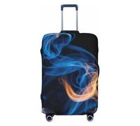 NBRIEU Blue Flame Printed Stretch Suitcase Cover Fashion Washable Fits 18-32 Inch Luggage, Black, S