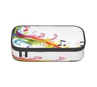 NBRIEU Colorful Music Notes Print large capacity pencil case,multi compartment stationery box organizer