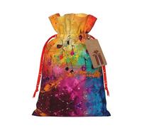 NBRIEU Colorful Music Notes Print Presents Bag,Bring A Drawstring,Reusable Holiday Party Wedding Gift Bag