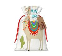 NBRIEU Cute Cartoon Llama Cactus Print Gift Bag, Bring a Drawstring, Reusable Gift Bag for Holiday Party and Wedding