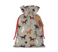 NBRIEU Cute Horse Print Gift Bag, Bring a Drawstring, Reusable Gift Bag for Party, Wedding