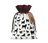 NBRIEU Dog Show Black Print Reusable Gift Bag for Christmas Party Wedding