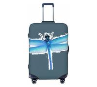 NBRIEU Dragonfly Print elastic suitcase cover,fashionable,washable,fit 18-32 Inch luggage, Black, L