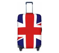 NBRIEU Elastic Suitcase Cover Union Jack Print Fashion Washable Fits 18-32 Inch Luggage, Black/White, Large