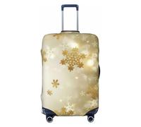 NBRIEU Elastic Suitcase Cover with Gold Silk Christmas Print Modern Washable Suitcase Cover Fits 18-32 Inch Luggage, Black/White, Large