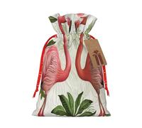 NBRIEU Flamingos On White Print Presents Bag,Bring A Drawstring,Reusable Holiday Party Wedding Gift Bag