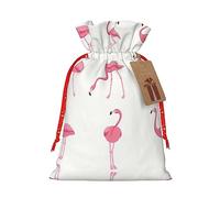 NBRIEU Flamingos On White Print Presents Bag,Bring A Drawstring,Reusable Holiday Party Wedding Gift Bag