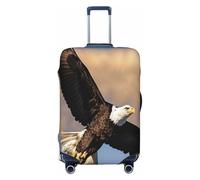 NBRIEU Flying Eagle Printed Elastic Suitcase Cover Fashion Washable Fits 18-32 Inch Luggage, Black/White, Large