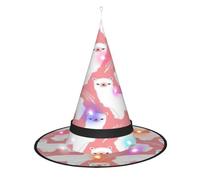 NBRIEU Foldable Witch Hat Alpaca Llama Print Halloween Vampire Witch Costume Accessories