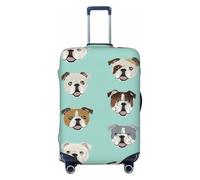 NBRIEU Funny English Bulldog Print elastic suitcase cover,fashionable,washable,fit 18-32 Inch luggage, Black, M