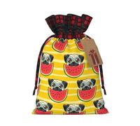NBRIEU Funny French Bullfighting Watermelon Print Gift Bag Reusable for Christmas Party Wedding Favors