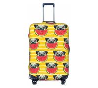 NBRIEU Funny French Bullfighting Watermelon Printed Elastic Suitcase Cover Fashion Washable Fits 18-32 Inch Luggage, Black/White, Large
