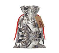 NBRIEU Glitter Abstract Diamond Print Gift Bag, Bring a Drawstring, Reusable Gift Bag for Party, Wedding