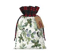 NBRIEU Green Eucalyptus Leaves Print Reusable Gift Bag for Christmas Party Wedding