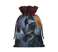 NBRIEU Grey Mosaic Print Reusable Gift Bag for Christmas Party Wedding