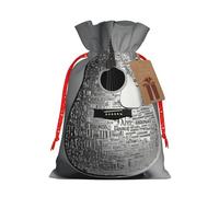 NBRIEU Guitar Pattern Print Presents Bag,Bring A Drawstring,Reusable Holiday Party Wedding Gift Bag
