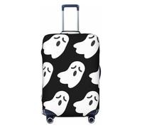 NBRIEU Halloween Printed White Ghost Elastic Suitcase Cover Fashion Washable Fits 18-32 Inch Luggage, Black/White, S