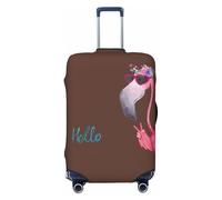 NBRIEU Hello Glasses Flamingo Printed Stretch Suitcase Cover Fashion Washable Fits 18-32 Inch Luggage, Black/White, Large