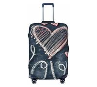 NBRIEU I Love You Words with Hearts Stretch Suitcase Cover, Fashion Washable Suitcase Cover Fits 18-32 Inch Luggage, Black/White, Medium