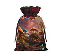 NBRIEU Magic Mushroom Print Reusable Gift Bag for Christmas Party Wedding