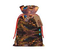 NBRIEU Magical Mushroom Print Gift Bag with Drawstring Reusable Gift Bag for Party Wedding