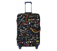 NBRIEU Mathematical Formula Printed Elastic Suitcase Cover Fashion Washable Suitcase Cover Fits 18"-32" Luggage (Black,X-Large,Black,X-Large), Black/White, X-Large