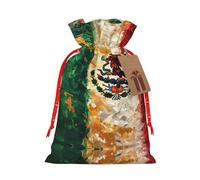 NBRIEU Mexican American Flag Print Gift Bag, Bring a Drawstring, Reusable Gift Bag for Party, Wedding